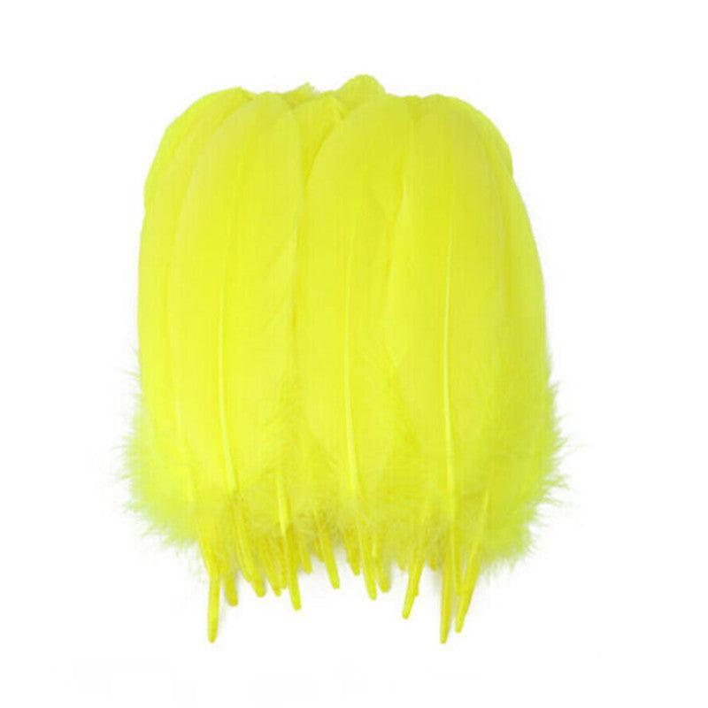50X Craft Feathers Goose Feather Diy Art Party Decoration Wedding Dream Catcher - Yellow