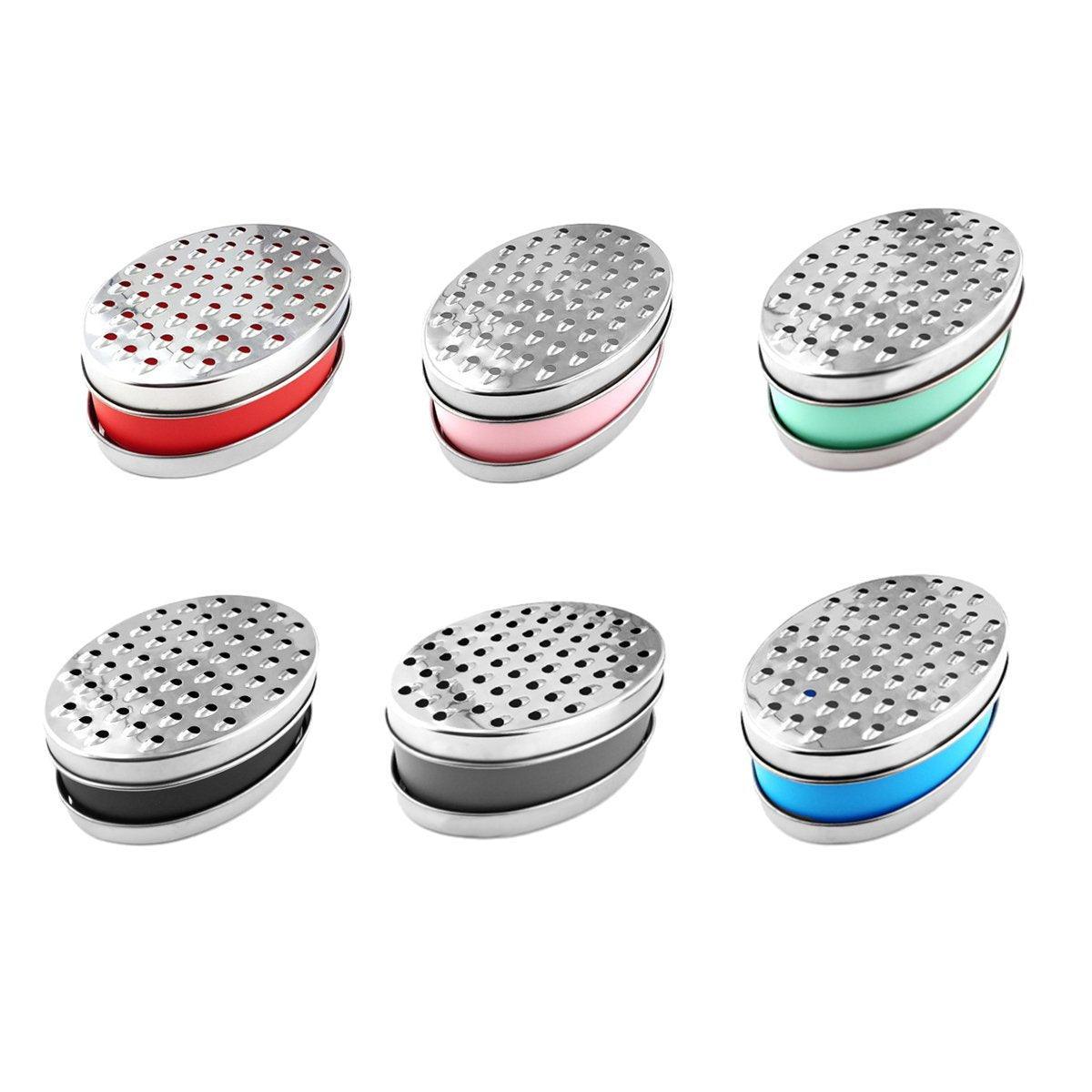 Stainless Steel Kitchen Cheese Grater with Container Storing Fruits Cheese Box - Grey