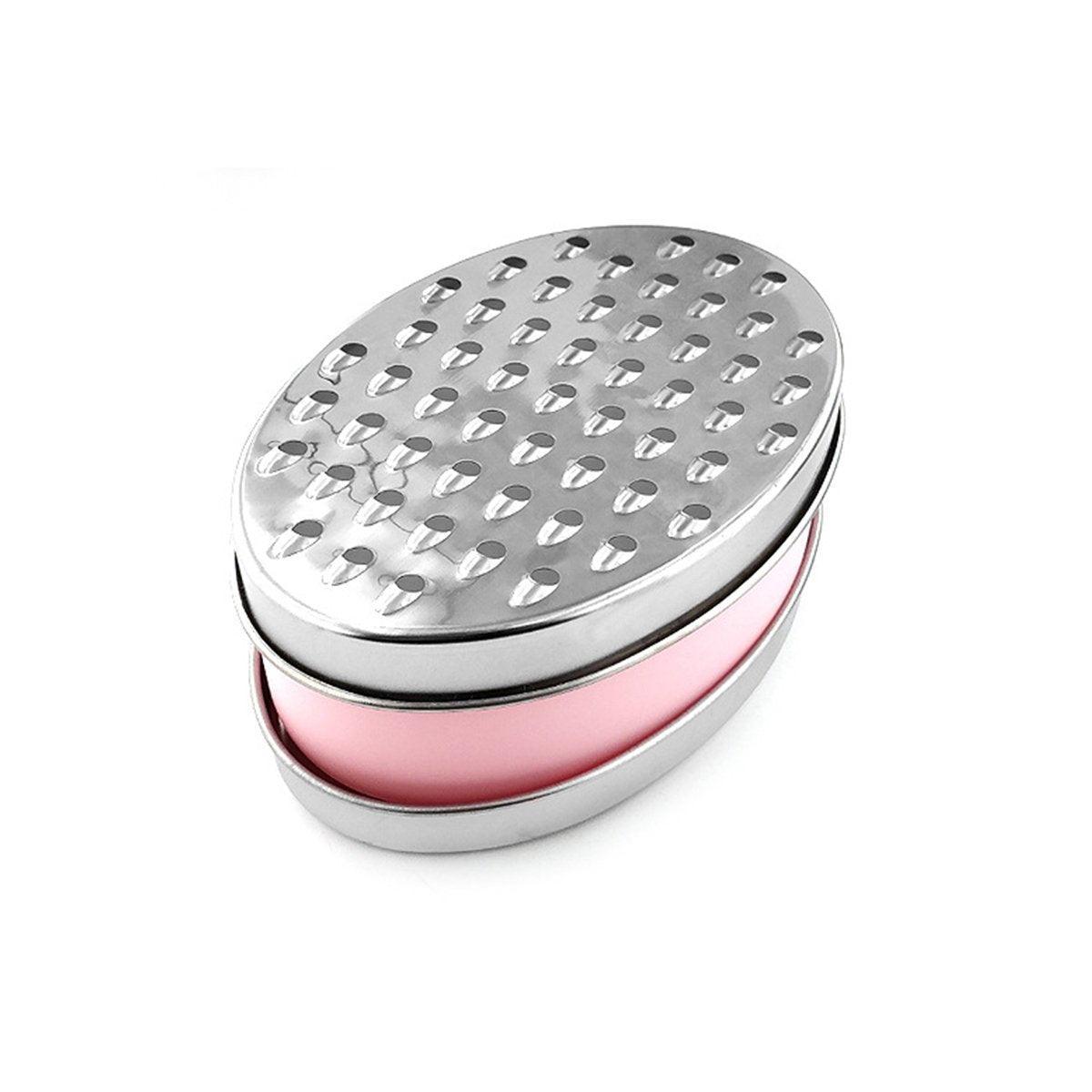 Stainless Steel Kitchen Cheese Grater with Container Storing Fruits Cheese Box - Pink