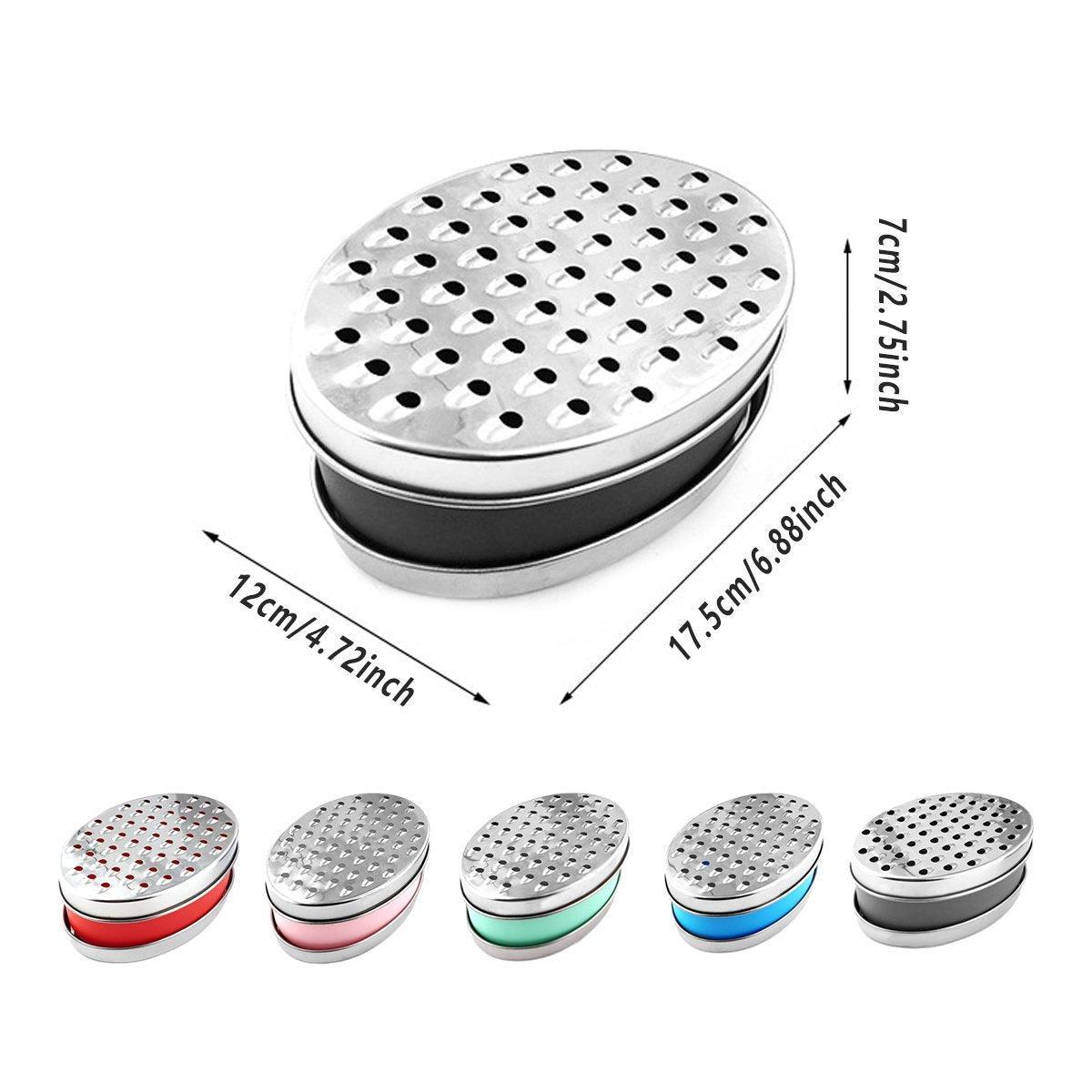 Stainless Steel Kitchen Cheese Grater with Container Storing Fruits Cheese Box - Red