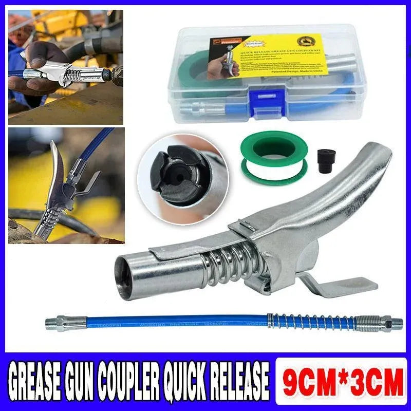 1/8inch NPT Quick-Release Grease Coupler Tool for Workshop or Farm Equipment