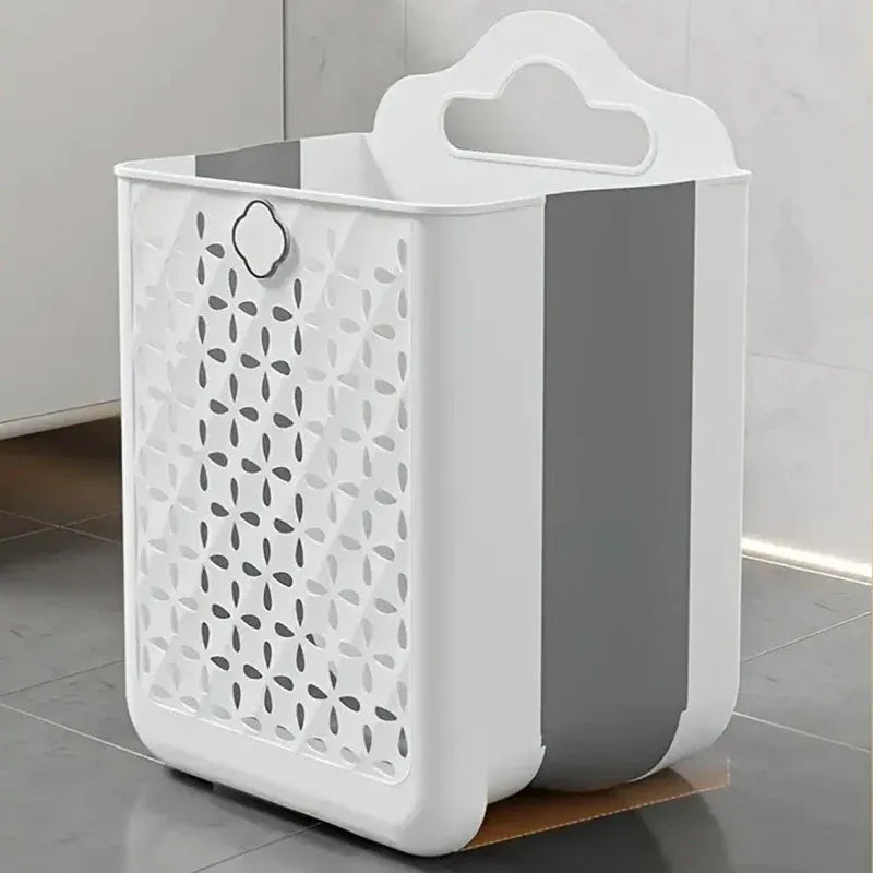 Household Foldable Dirty Clothes Basket Wall Mounted for Bathroom Storage
