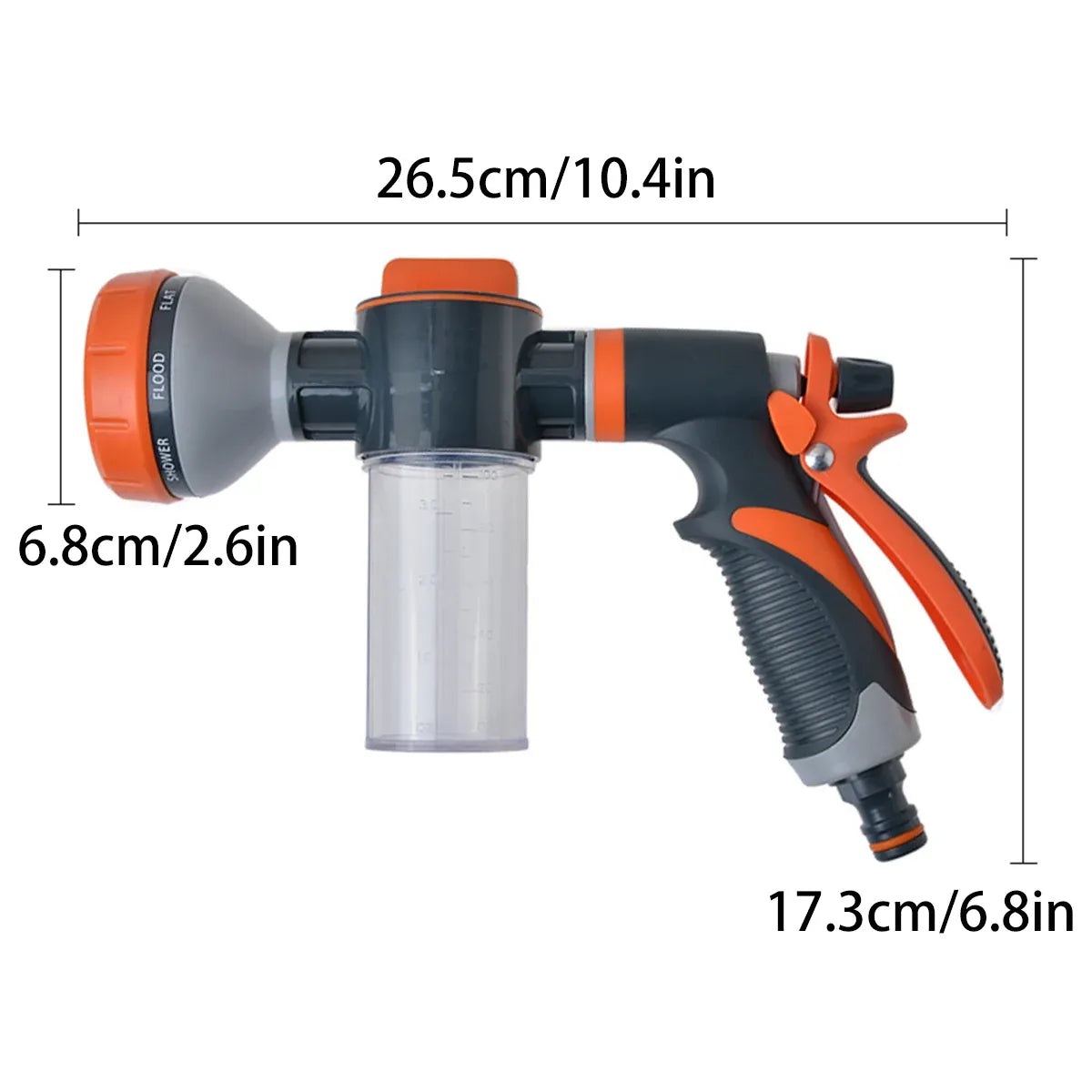 High Pressure Foam Spray Nozzle 8 Mode Garden Hose Car Wash Cleaning Tool