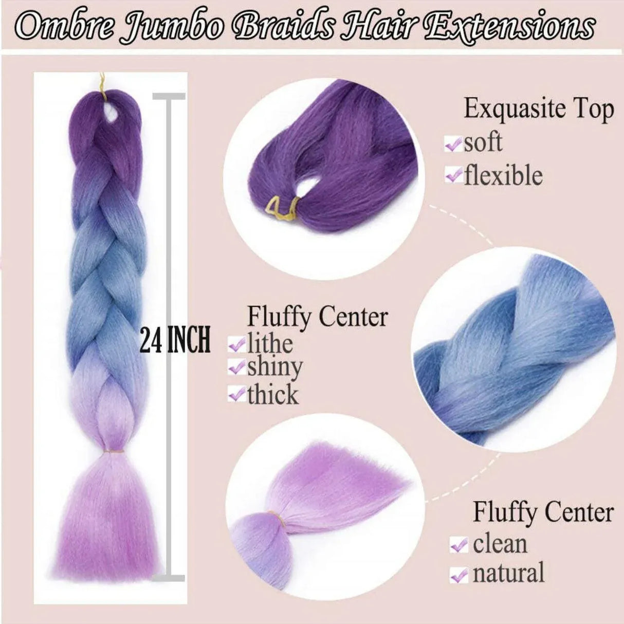 Coloured Jumbo Braiding Hair Extensions Braids Twist Hight Temperature Kanekalon - C10