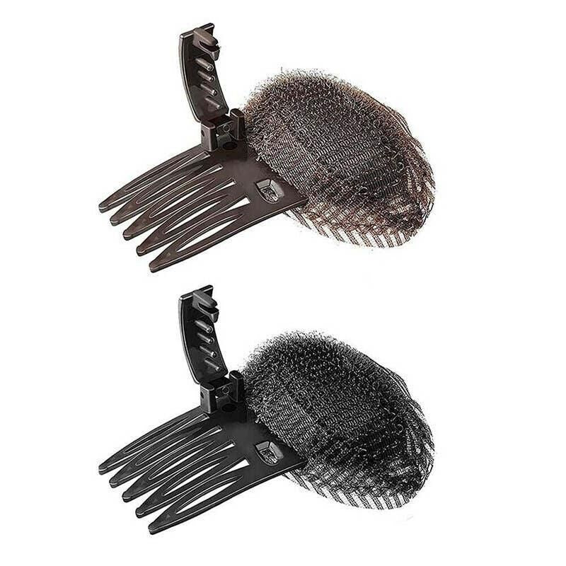 2Pcs Diy Invisible Hair Volume Increase Fluffy Puff Sponge Pad Clip Comb Girls