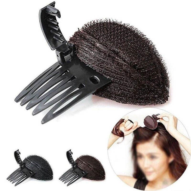 2Pcs Diy Invisible Hair Volume Increase Fluffy Puff Sponge Pad Clip Comb Girls