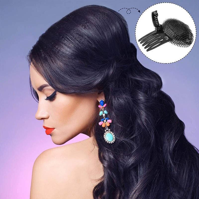 2Pcs Diy Invisible Hair Volume Increase Fluffy Puff Sponge Pad Clip Comb Girls