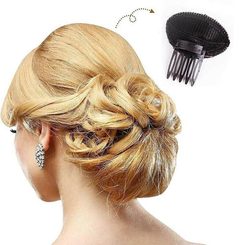 2Pcs Diy Invisible Hair Volume Increase Fluffy Puff Sponge Pad Clip Comb Girls
