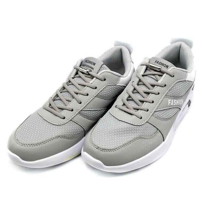 No Tie Locked Elastic Shoelace Shoe Lace Lazy Laces Sneakers Sports - Grey