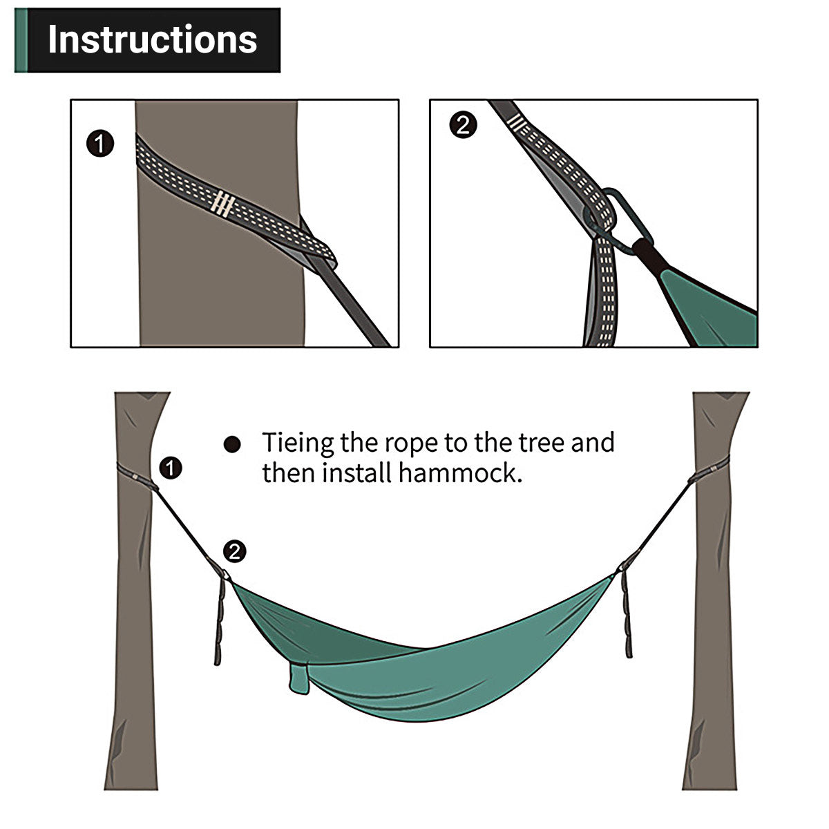 Outdoor Camping Hammock with Adjustable Strap Portable Hanging Bed Travel Swing