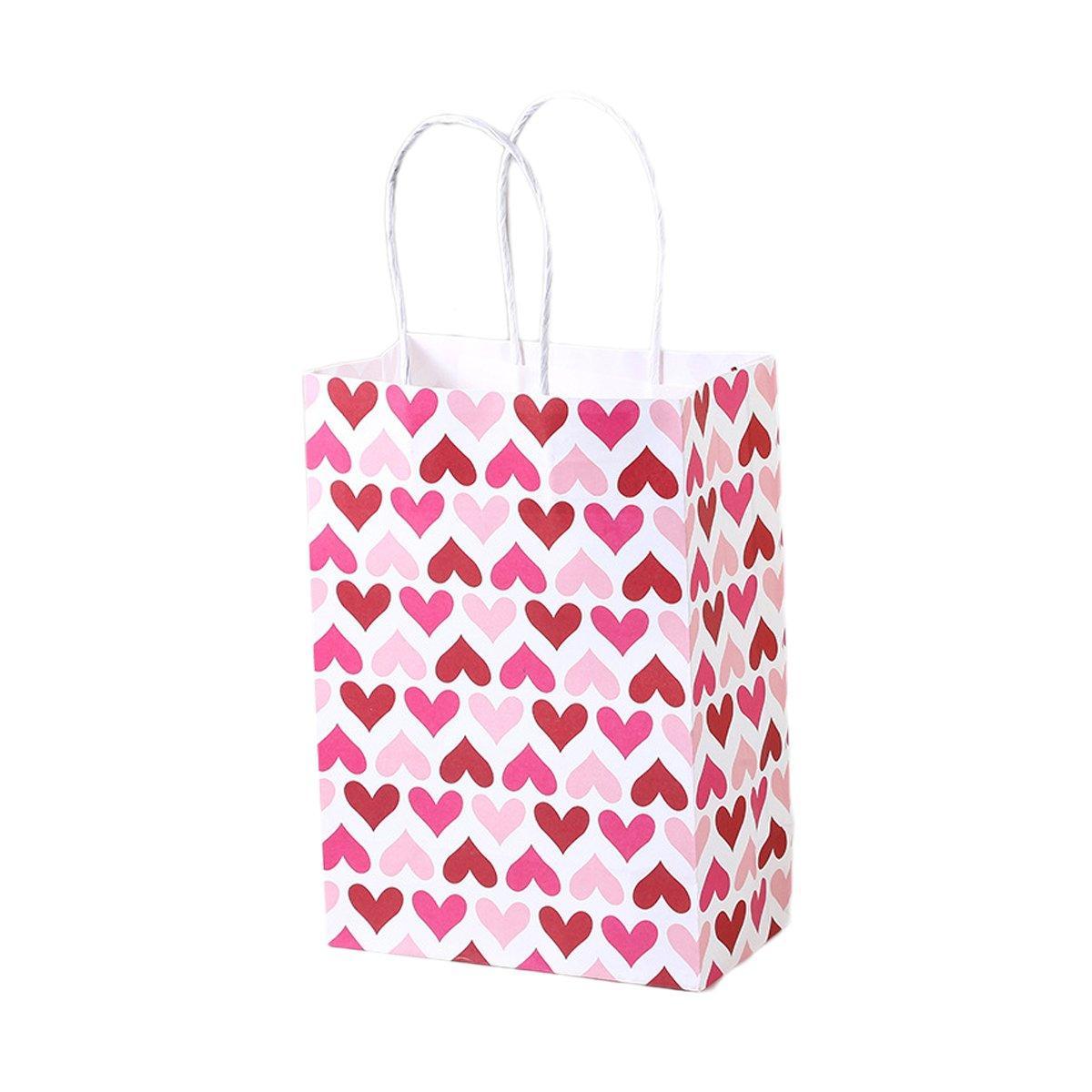 30x Valentines Day Love-Themed Tote Bag Elegant Kraft Paper Handbag Lightweight - Y166