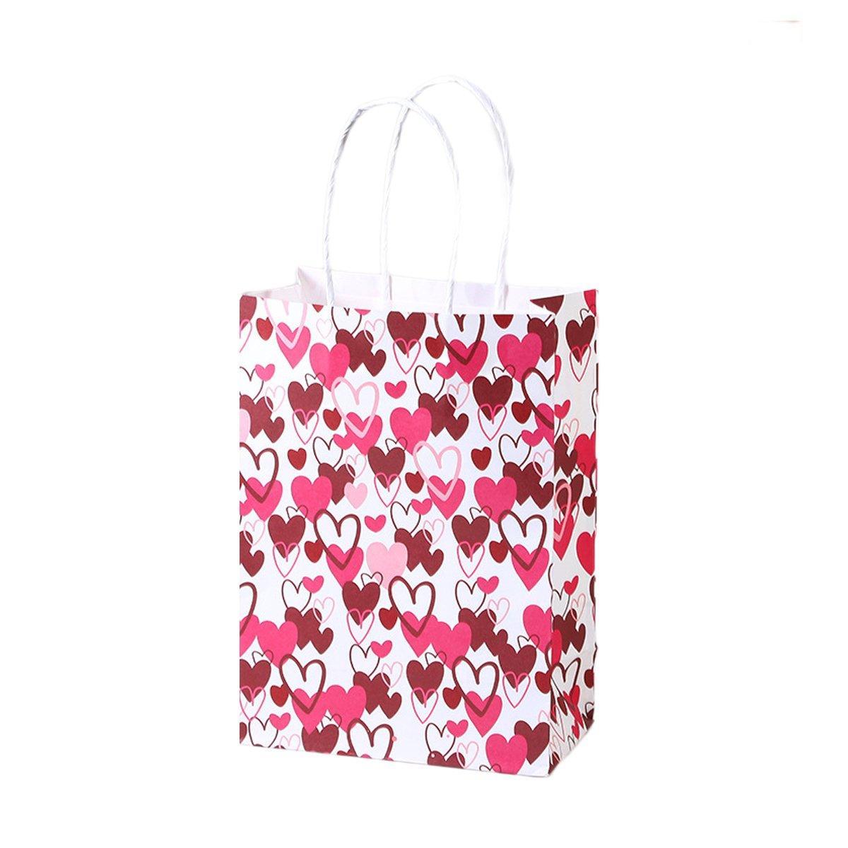 30x Valentines Day Love-Themed Tote Bag Elegant Kraft Paper Handbag Lightweight - Y166