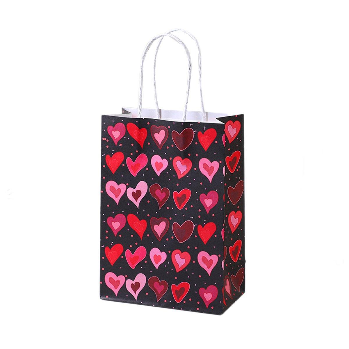 30x Valentines Day Love-Themed Tote Bag Elegant Kraft Paper Handbag Lightweight - Y167