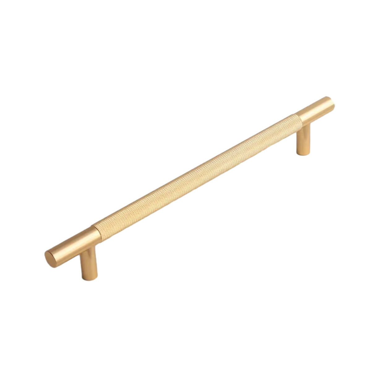 Light Luxury Cabinet Handle Full Copper Gold Straight Knurled Drawer Door Pull - 320mm