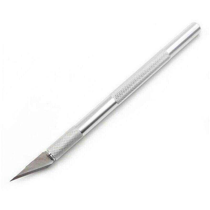 Craft Knife with 5 Blades Metal Handle Cutter Engraving Hobby Scalpel Tool - Blue
