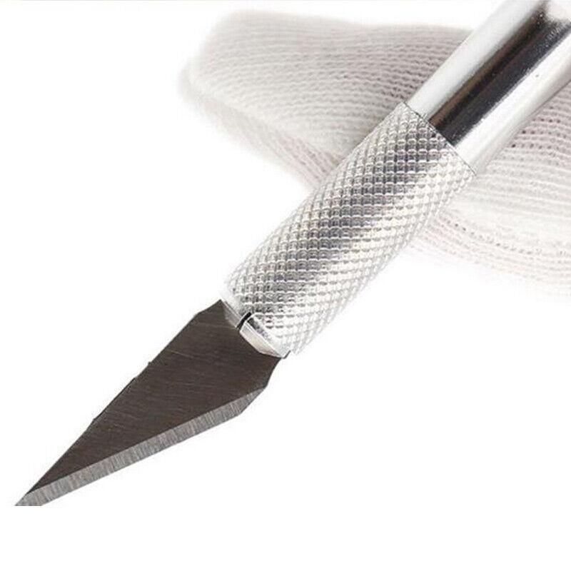 Craft Knife with 5 Blades Metal Handle Cutter Engraving Hobby Scalpel Tool - Red