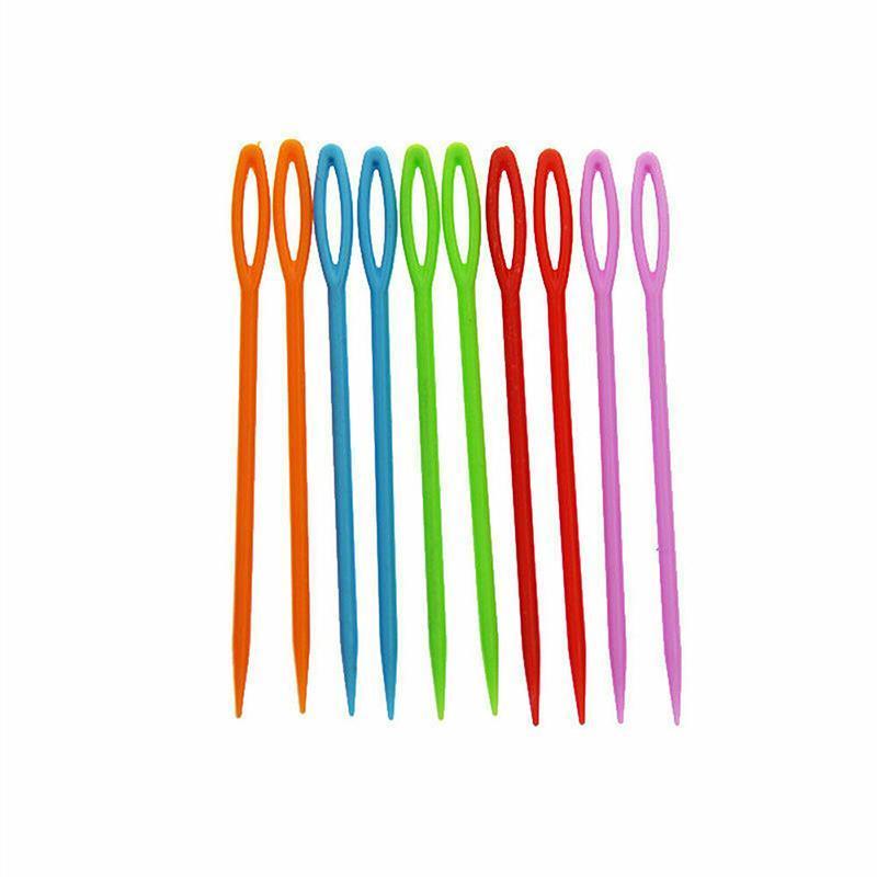 Mix Colour 20PCS Plastic Darning Threading Weaving Sewing Needles