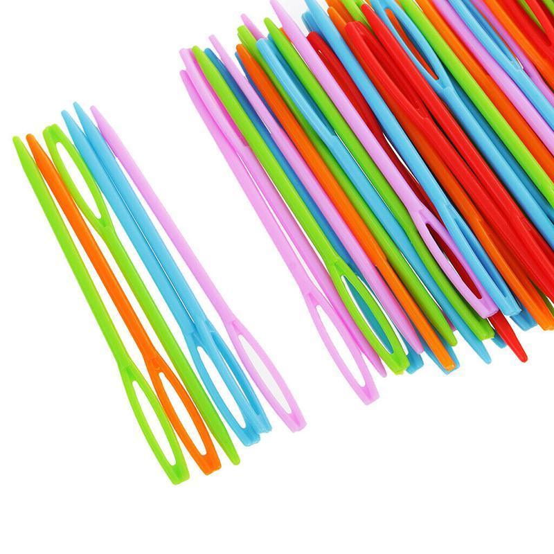 Mix Colour 20PCS Plastic Darning Threading Weaving Sewing Needles