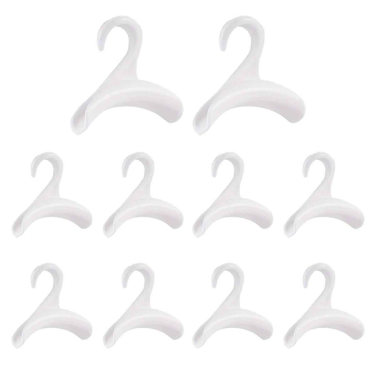 10PCS Wardrobe Plastic Storage Rack Hook Multi-Purpose Hanger Tie Scarf Holder - White