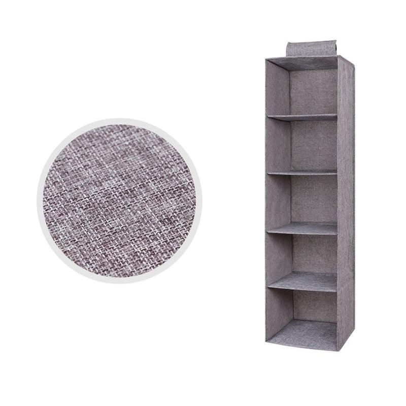 3/4/5 Tier Hanging Closet Organizer Fabric Storage Shelves for Wardrobe and Shoes - 5 Tier