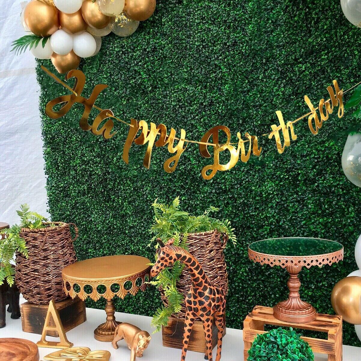 Happy Birthday Party Banner Decorations in Rose Gold Silver or Gold Bunting Garland - Rose Gold