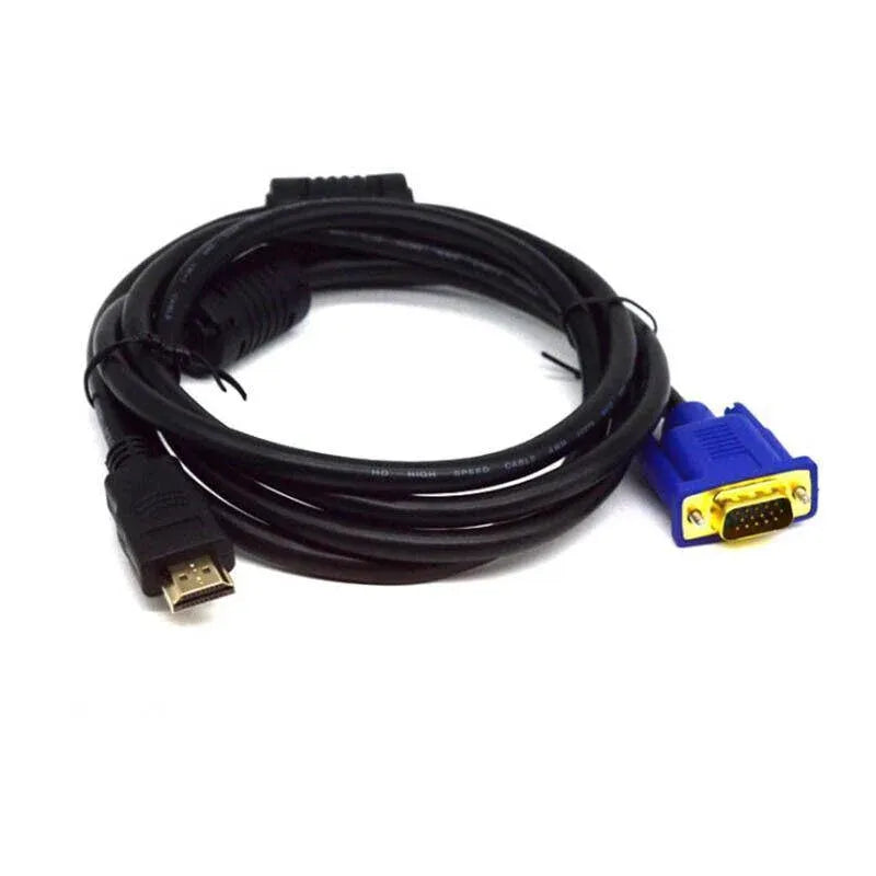 Hdmi Male To Vga Male Cable Adapter Monitor Lead Hd 15Pin 1080P Converter Laptop