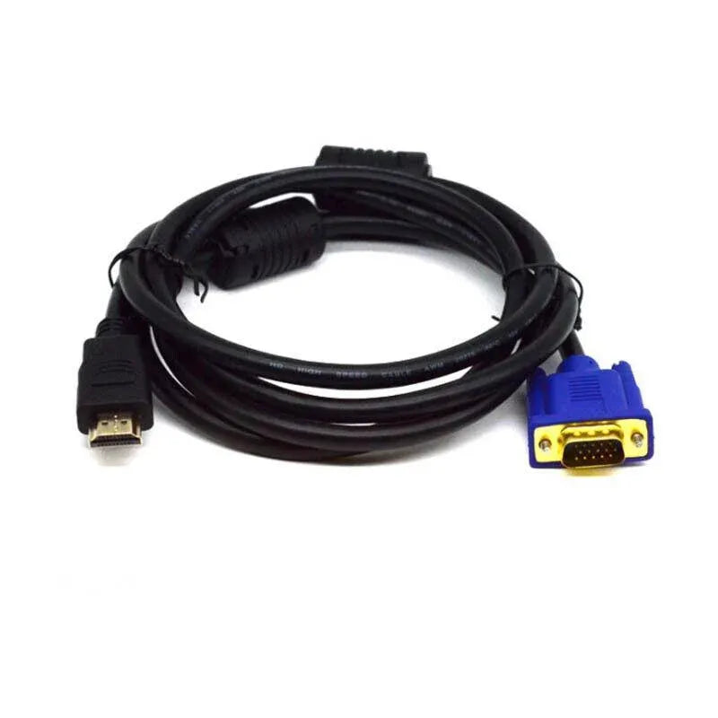 Hdmi Male To Vga Male Cable Adapter Monitor Lead Hd 15Pin 1080P Converter Laptop