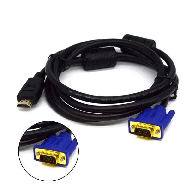 Hdmi Male To Vga Male Cable Adapter Monitor Lead Hd 15Pin 1080P Converter Laptop