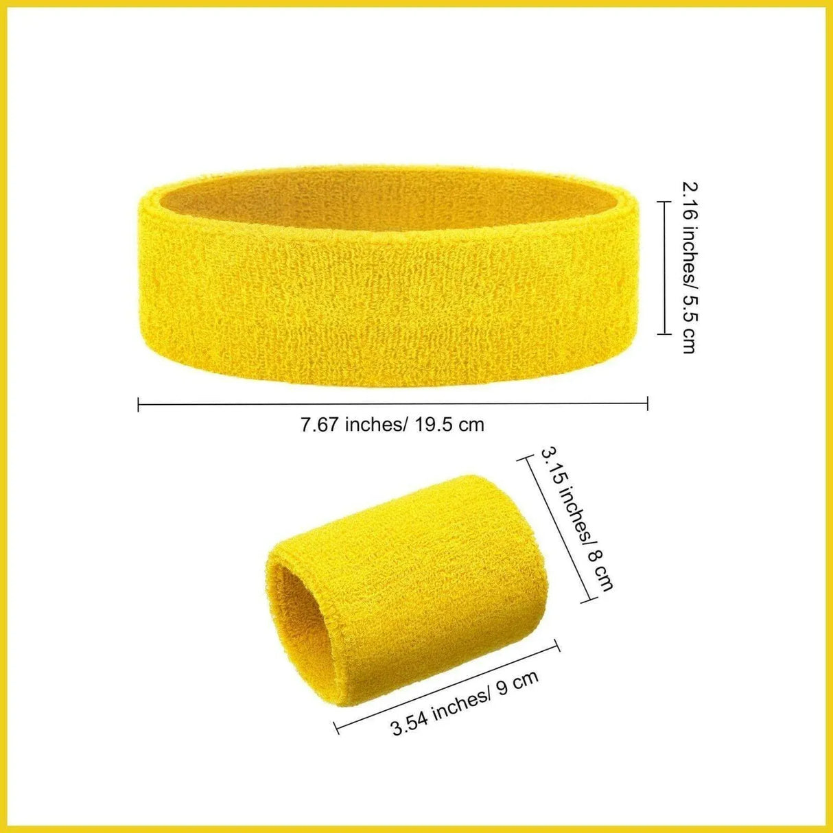Wristbands Headband Sweatbands Sweat Band For Sport Tennis Badminton Yoga Cotton - Green