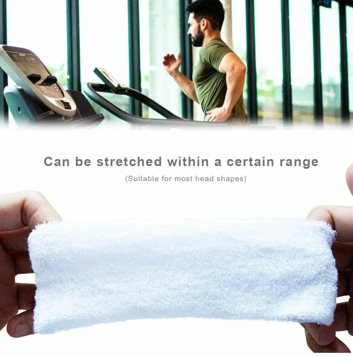 Wristbands Headband Sweatbands Sweat Band For Sport Tennis Badminton Yoga Cotton - Green