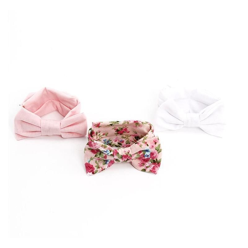 3PCS Soft Headband Wrap Set with Top Knot Single Bow Turban Style Hairbands - #3