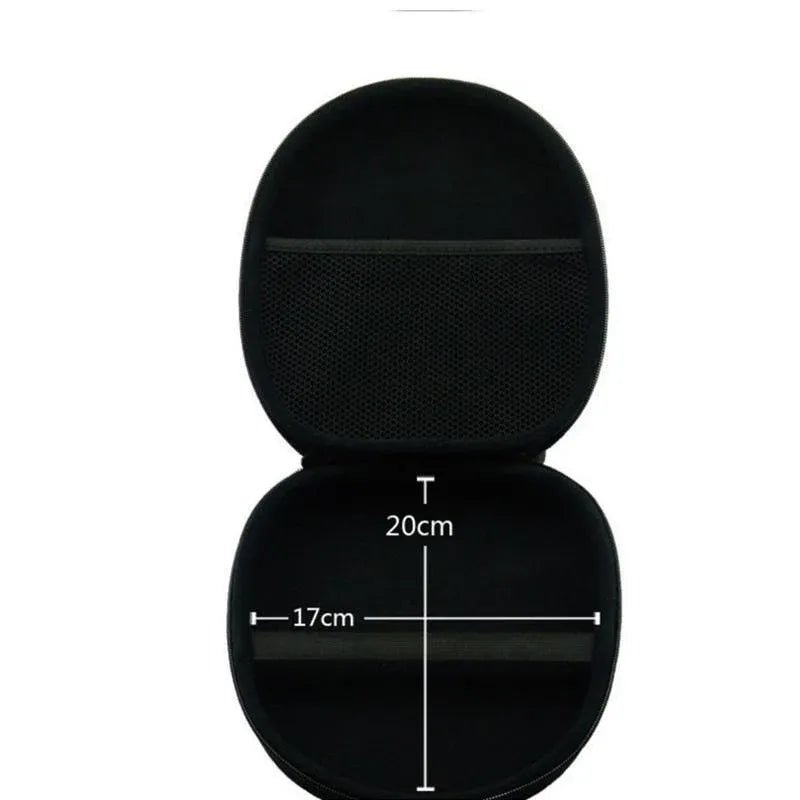 Earphone Case Headset Hard Carrying Box Headphone Storage Bag Black Universal