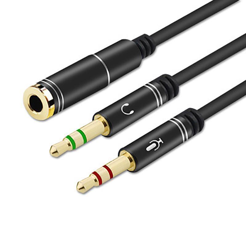 3.5mm AUX Cable Mic Audio Splitter Extension Headphone Adapter Male to Female - 1 Male to 2 Female Jack