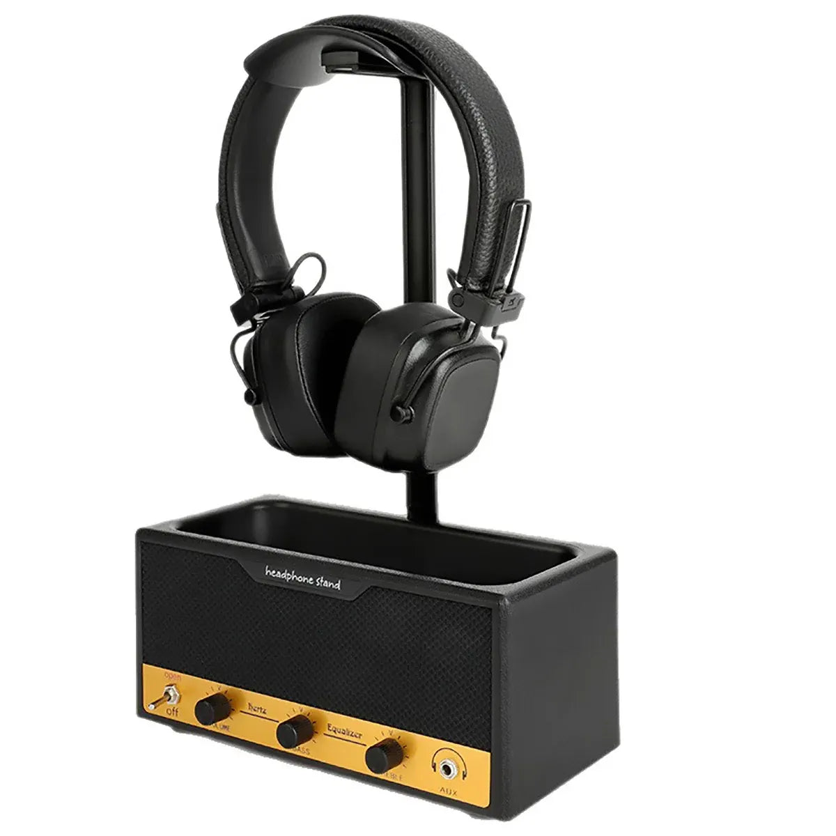 Vintage Speaker Shaped Headphone Stand Holder with Storage Box