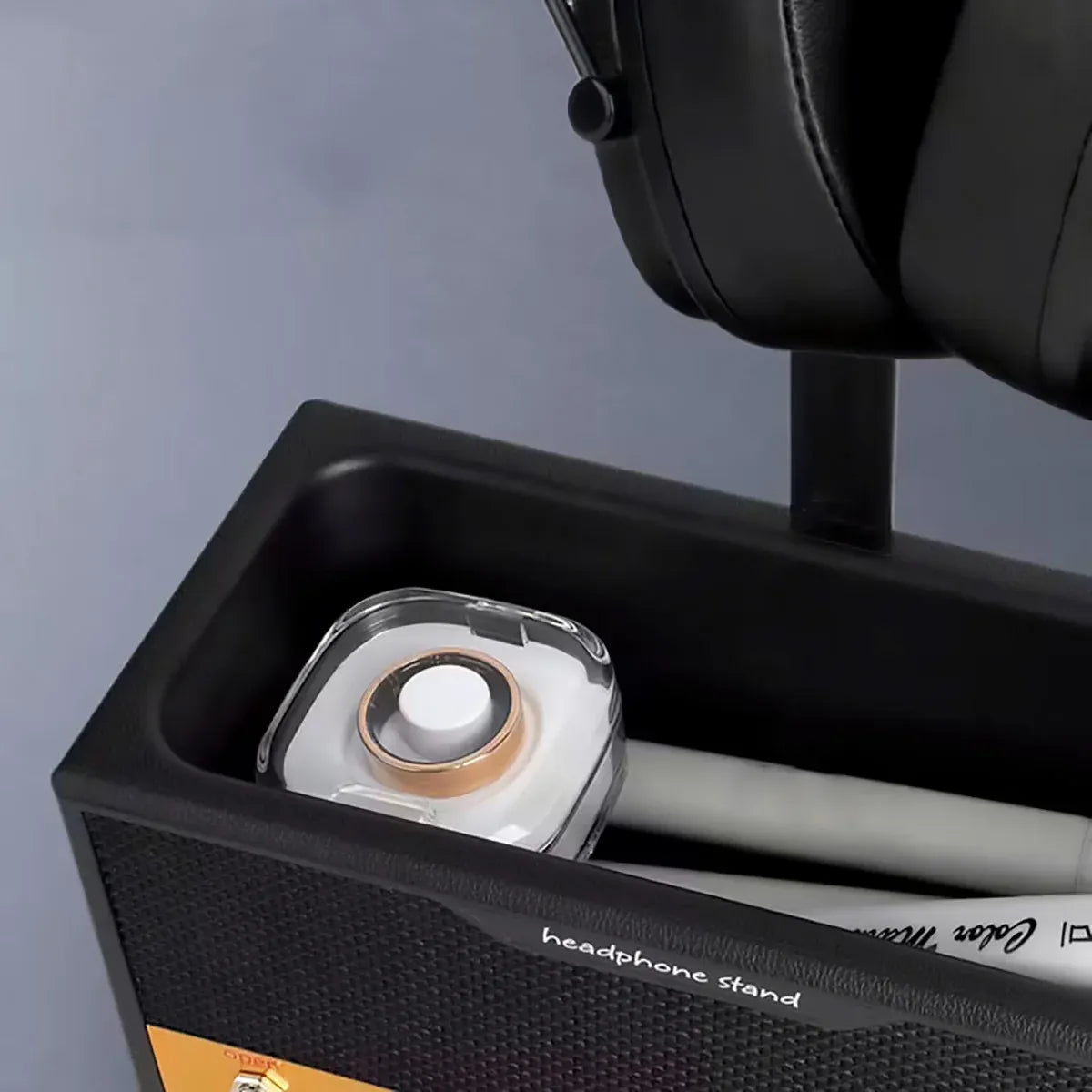 Vintage Speaker Shaped Headphone Stand Holder with Storage Box
