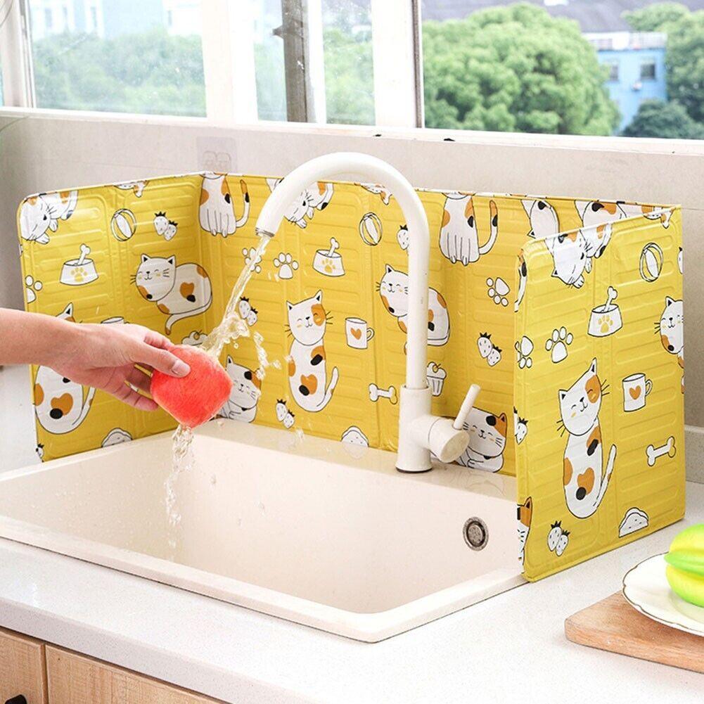 Kitchen Oil Splash Guard Wall Foil Protector Stove Cover Removable Baffle Screen - Leaf