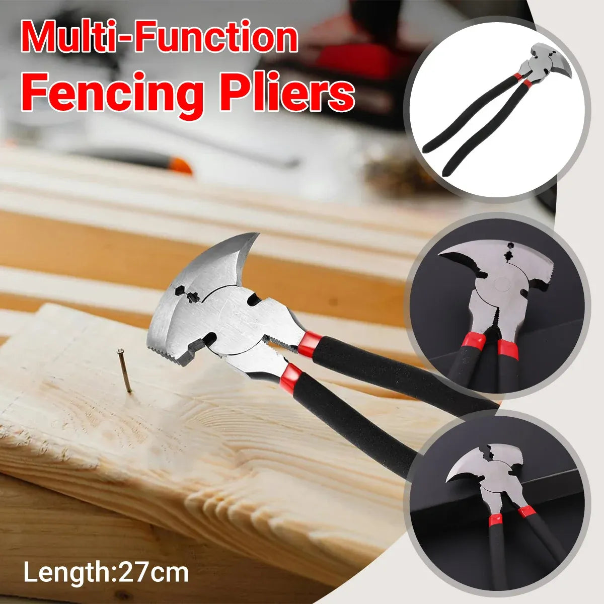 Multi Functional Fence Pliers Carbon Steel for Wire Cutting Bending