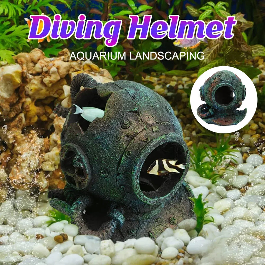 Diving Helmet Decoration Aquarium Ornament Fish Tank Landscape House Decor
