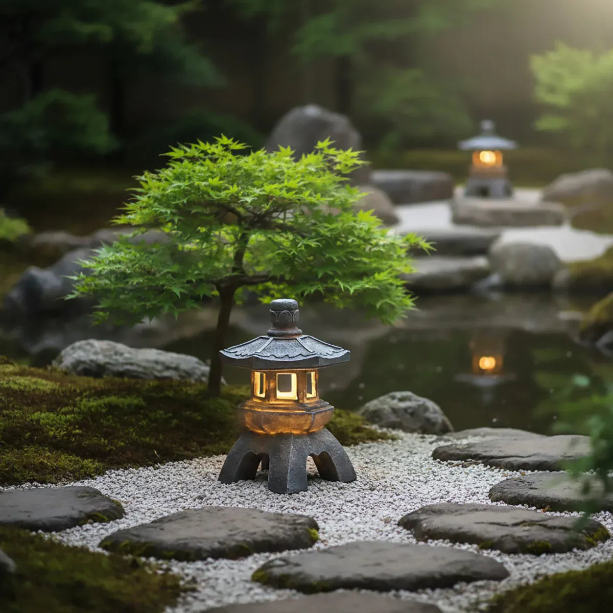 Zen Inspired Solar Pagoda Powered Outdoor Courtyard Decorative Lights Waterproof
