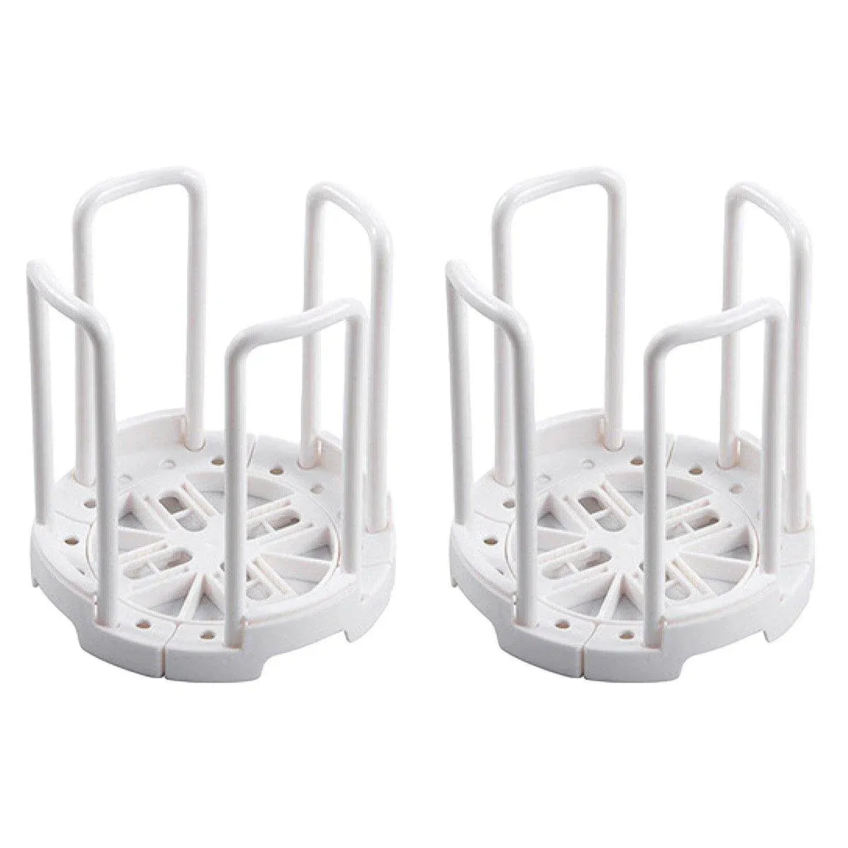 2pcs Kitchen Dish Drying Rack with Drainage Storage Cup Holder Organizer Stand - White