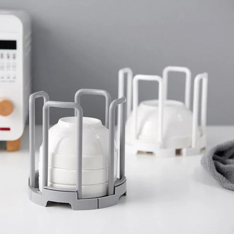 2pcs Kitchen Dish Drying Rack with Drainage Storage Cup Holder Organizer Stand - White