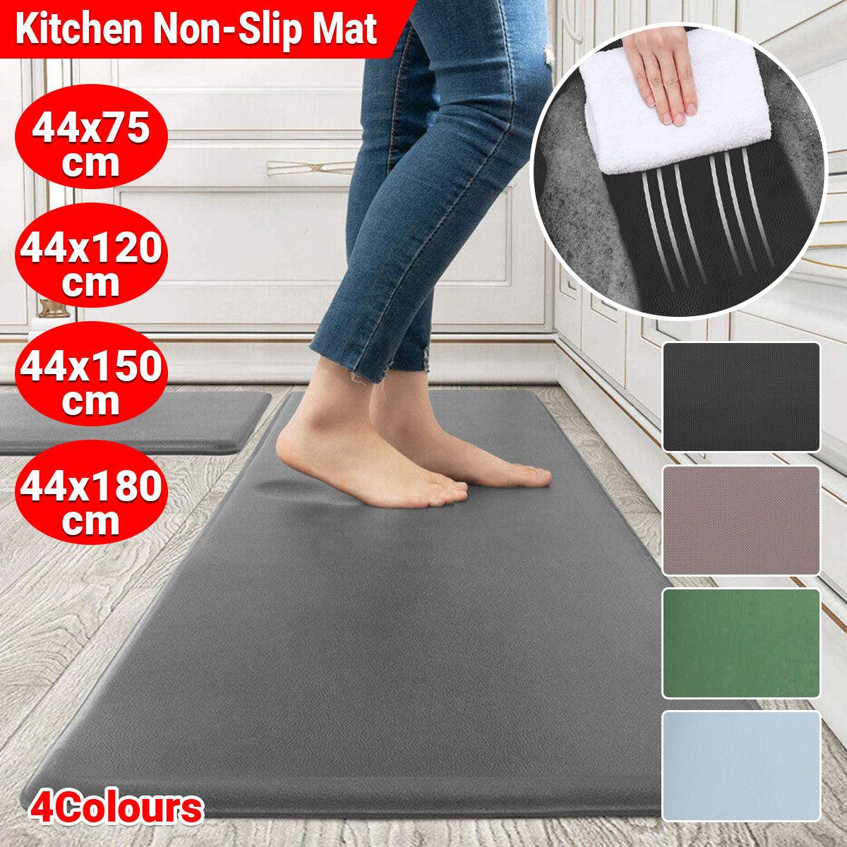 44x120cm Non-Slip Waterproof Kitchen Door Mat Home Floor Rug Carpet Anti-Oil Easy Clean - Blue