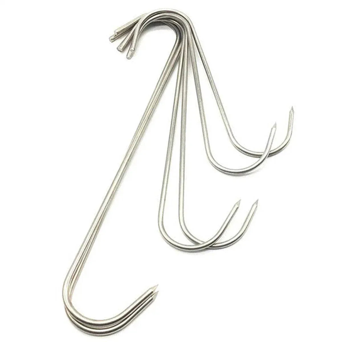 10PCS Steel S Meat Hooks for Beef Pork Lamb Roast Duck BBQ Grill Oven Hanging - L