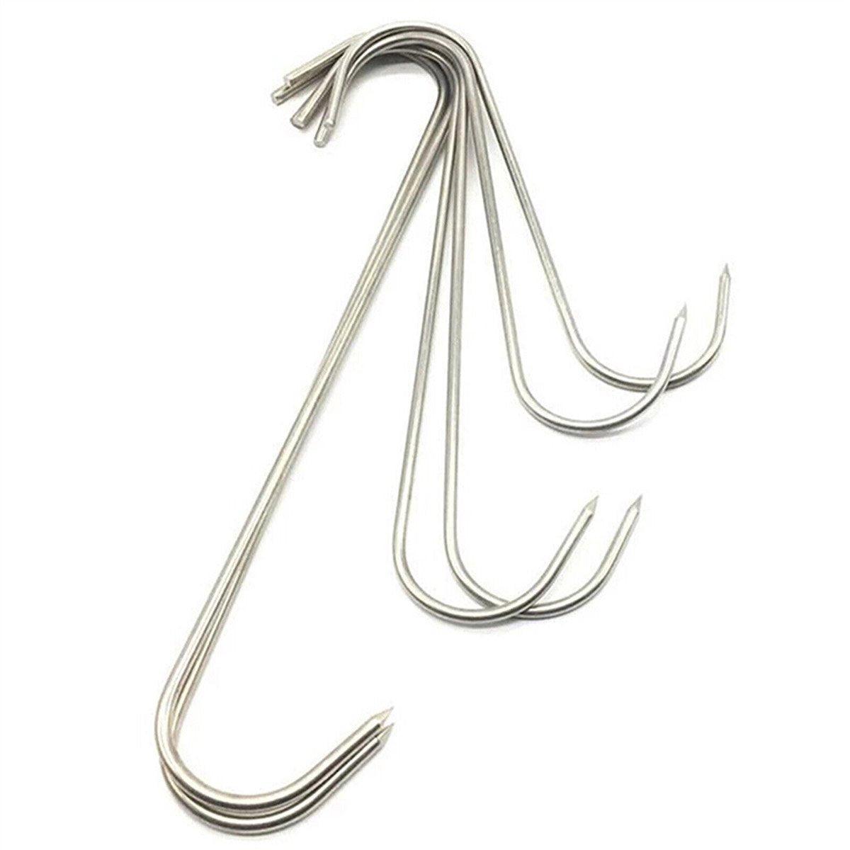 10PCS Steel S Meat Hooks for Beef Pork Lamb Roast Duck BBQ Grill Oven Hanging - S