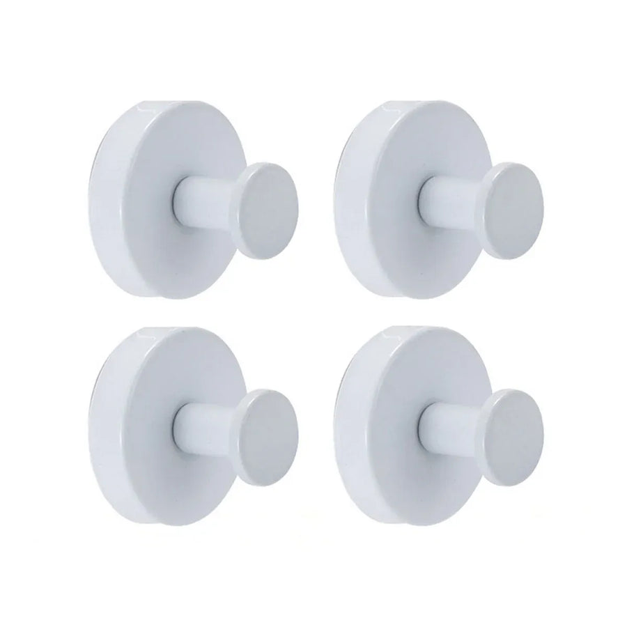 2/4PCS Suction Cup Hook Wall Vacuum Hanger No Drill Coat Hat Holder for Bathroom - White-4pcs