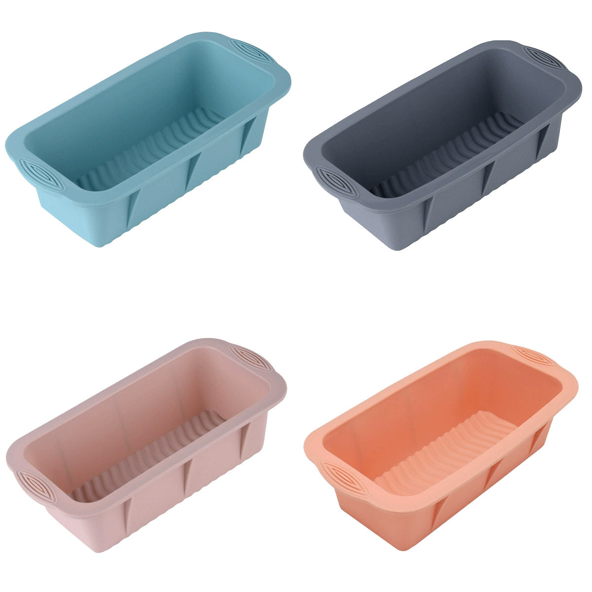 2pcs Large Capacity Ice Cube Tray Mold Rectangle Silicone Ice Grid Maker Kitchen - Blue