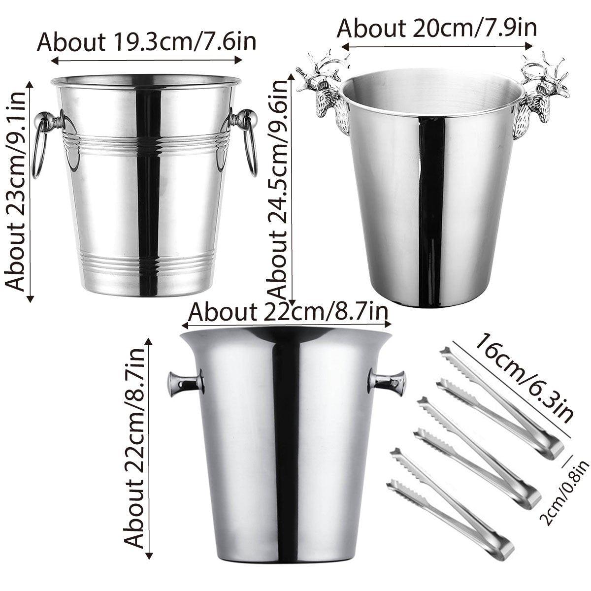 5L Stainless Steel Ice Bucket Champagne Wine Bucket Hotel Bar Ice Container - Moose