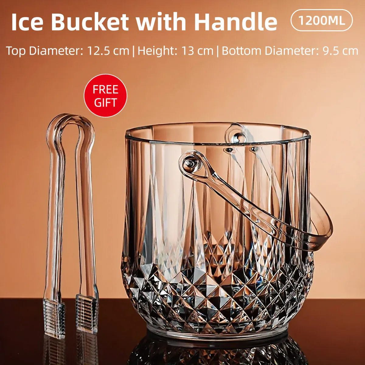 Acrylic Ice Bucket Transparent Champagne Cooler Home Bar Wine Chiller Bucket - Crystal