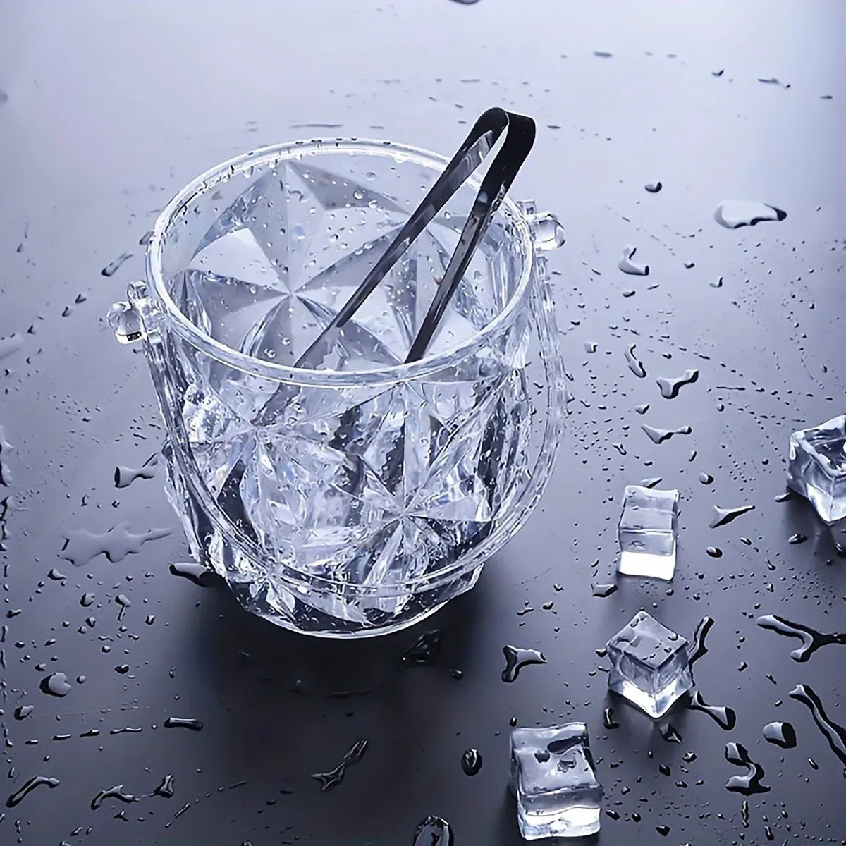 Acrylic Ice Bucket Transparent Champagne Cooler Home Bar Wine Chiller Bucket - Diamond