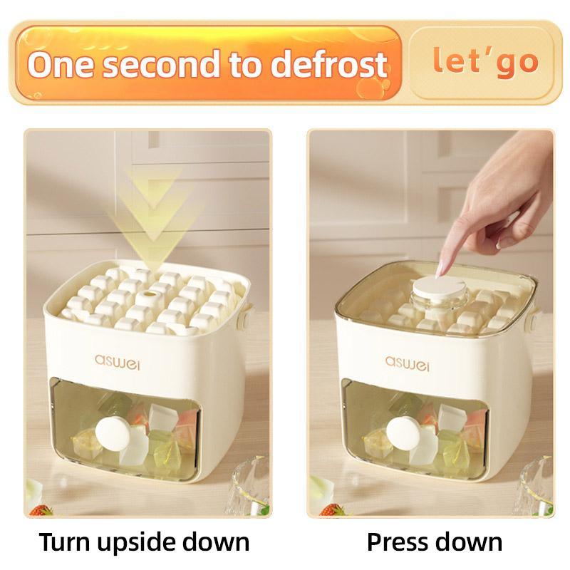 Portable Ice Compartment Cube Mold Plastic Ice Making Box and Ice Cube Holder